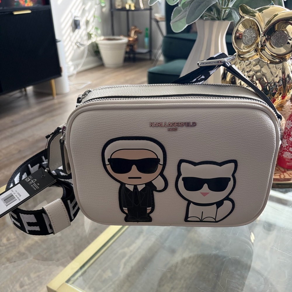 Karl Lagerfeld White/Ivory Paris Maybelle Crossbody Camera Bag